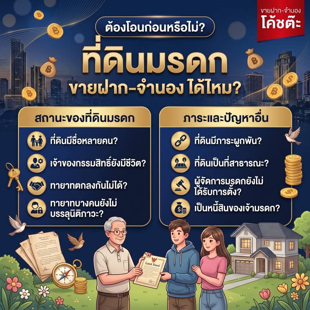 ที่ดินมรดก ขายฝาก-จำนองได้ไหม? ต้องโอนก่อนหรือไม่