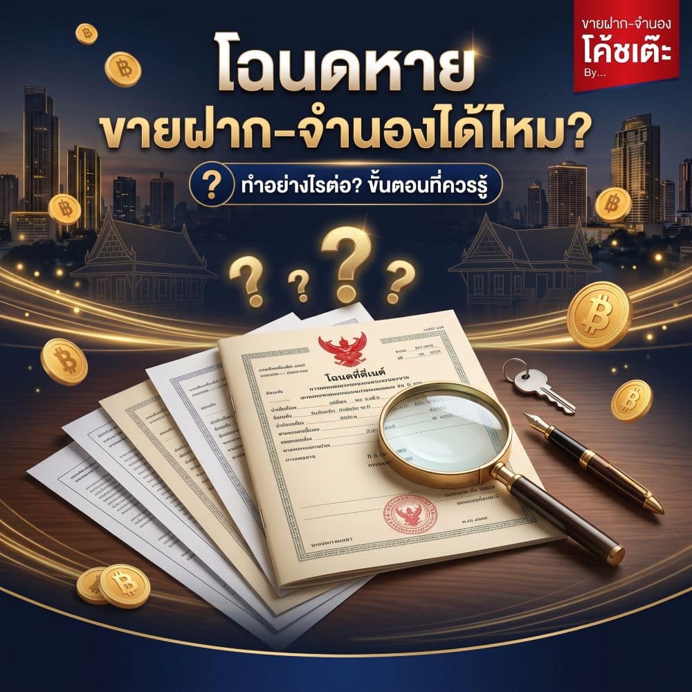 โฉนดหาย ขายฝาก-จำนองได้ไหม? ต้องขอใบแทนก่อนหรือไม่