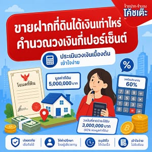 ขายฝากที่ดินได้เงินเท่าไหร่ พร้อมตัวอย่างวงเงินจริง